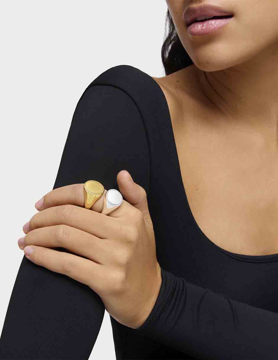 Anillo ovalado Basics P 925 de plata brillante