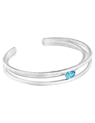 Brazalete de plata con topacio P 950 Duna acabado liso 1