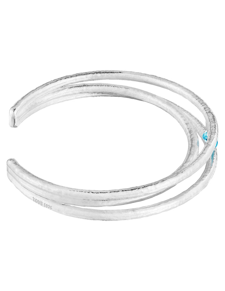 Brazalete de plata con topacio P 950 Duna acabado liso 2