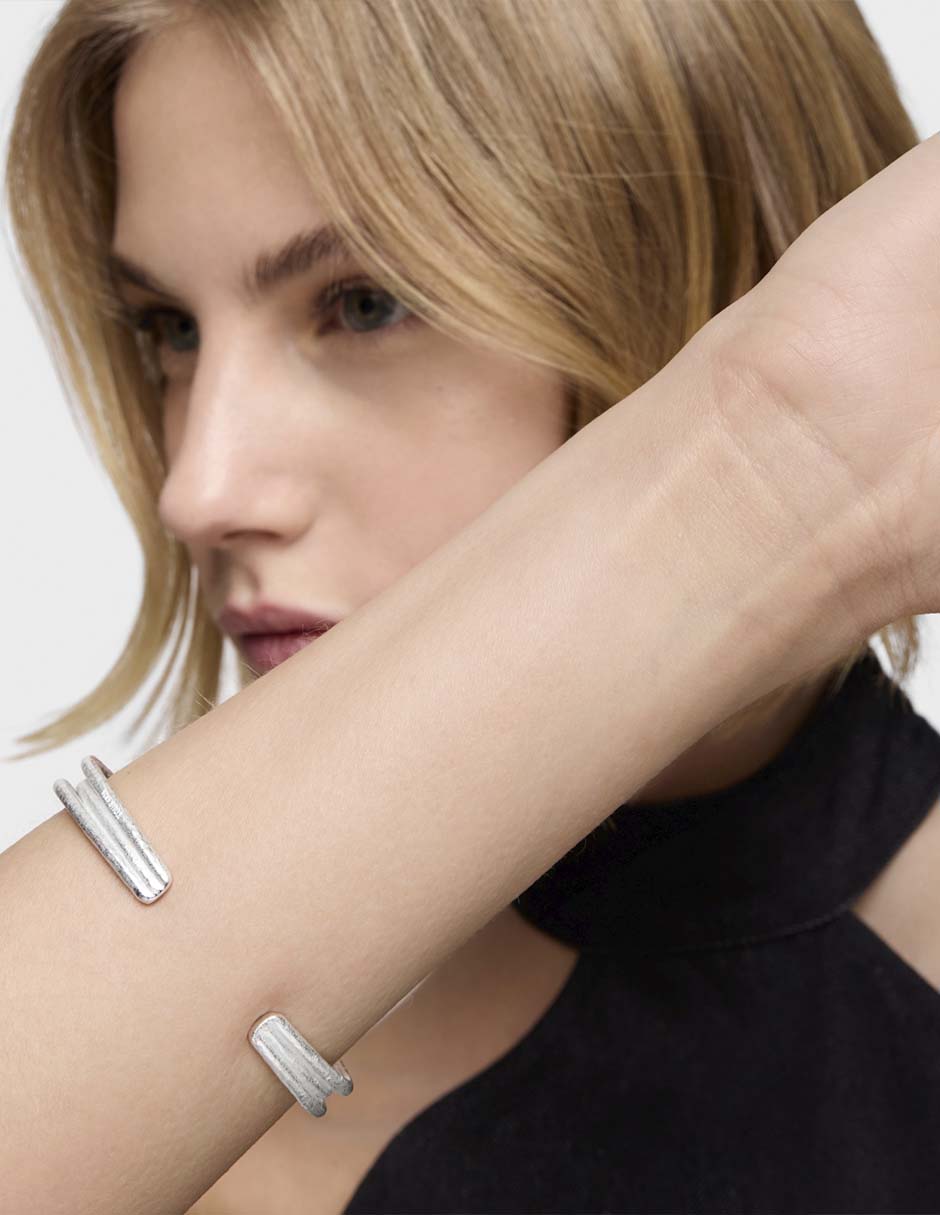 Brazalete de plata con topacio P 950 Duna acabado liso 5