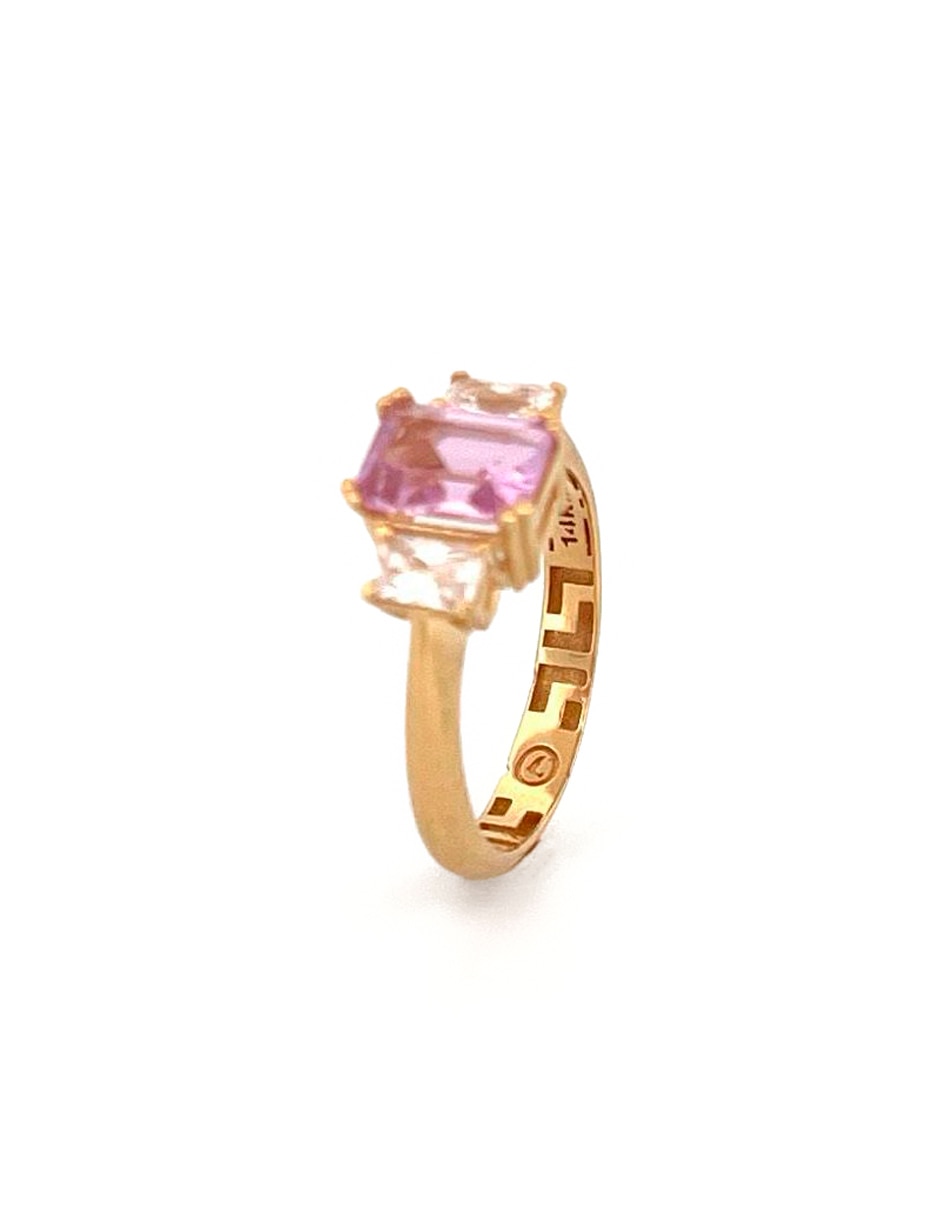 Anillo Argo Joyeros 14 k de oro zirconia brillante