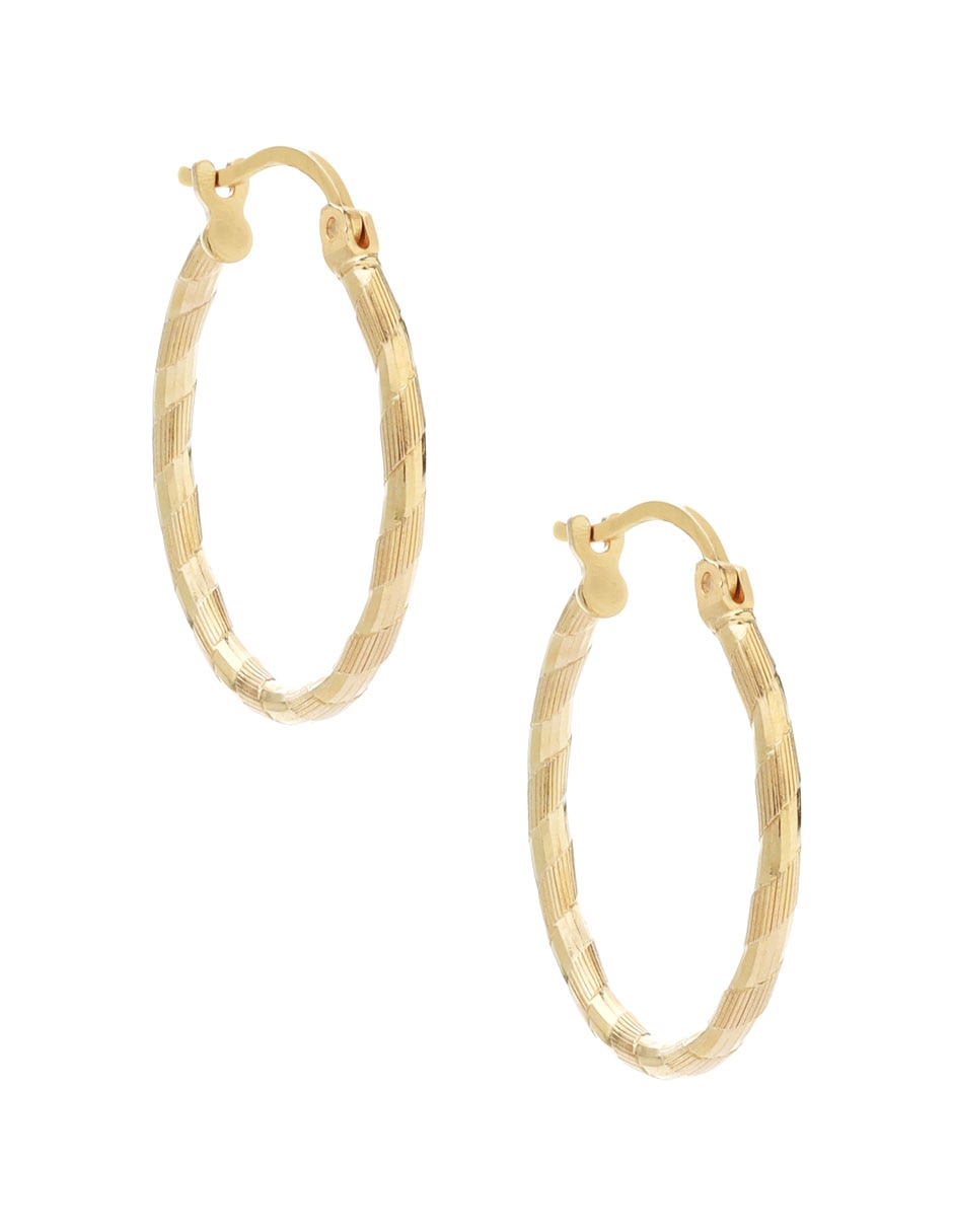 Arracadas de oro 14 K con acabado diamantado 2