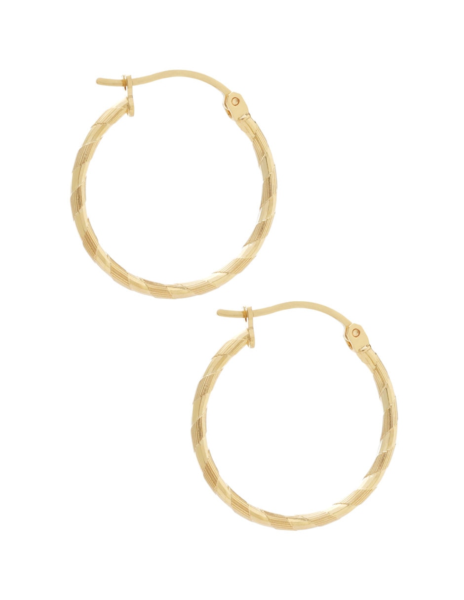 Arracadas de oro 14 K con acabado diamantado 3