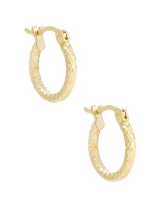 Arracadas de oro 14 K con acabado diamantado Arracadas de oro 14 K con acabado diamantado