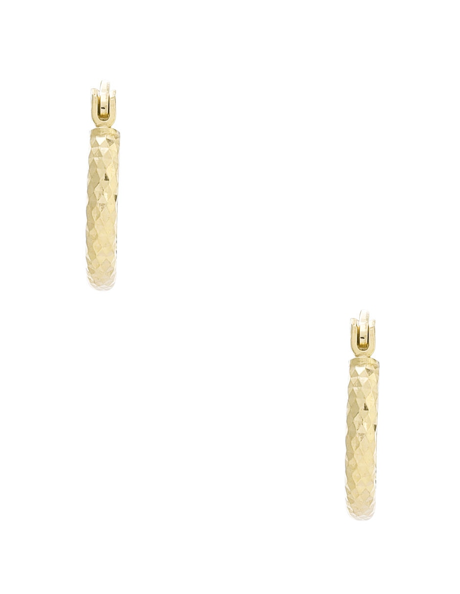 Arracadas de oro 14 K con acabado diamantado 2