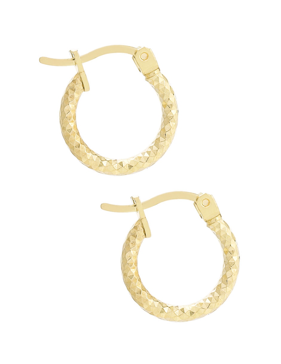 Arracadas de oro 14 K con acabado diamantado 3