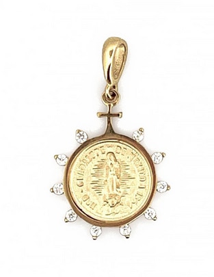 Dije redondo Religioso de oro 14 k Dije redondo Religioso de oro 14 k