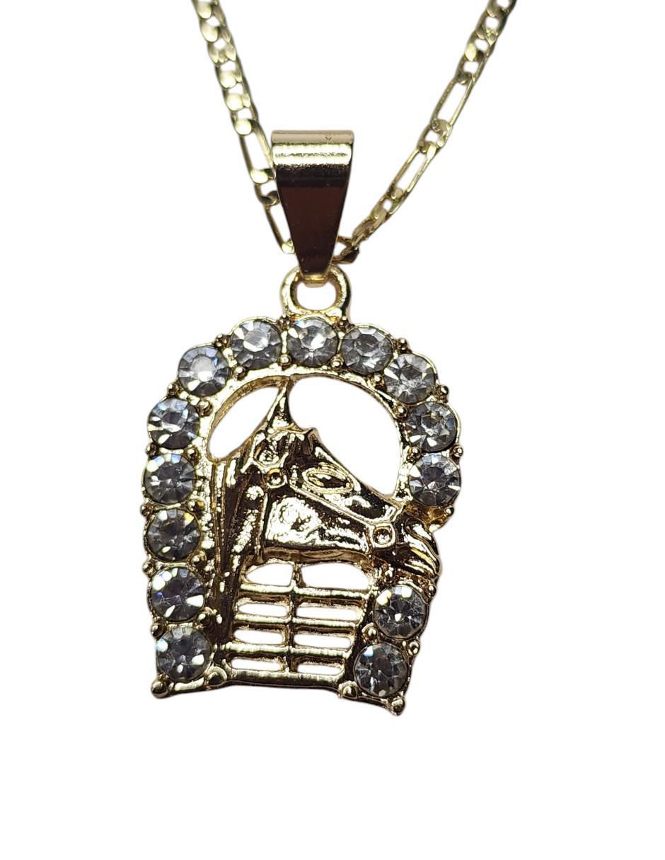 Collar y pulsera de caballo Limerence by Claudia Herrera Equino de oro vermeil 14 k zirconia 4