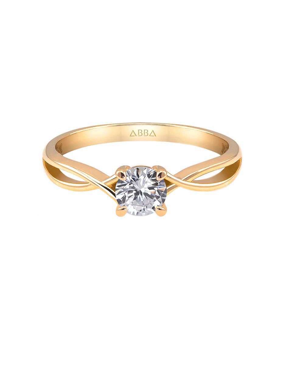Anillo de compromiso de oro 14 K moissanita Anillo de compromiso de oro 14 K moissanita