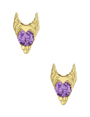 Broqueles Sabelli de oro amarillo 14 K con acabado pavé zirconia