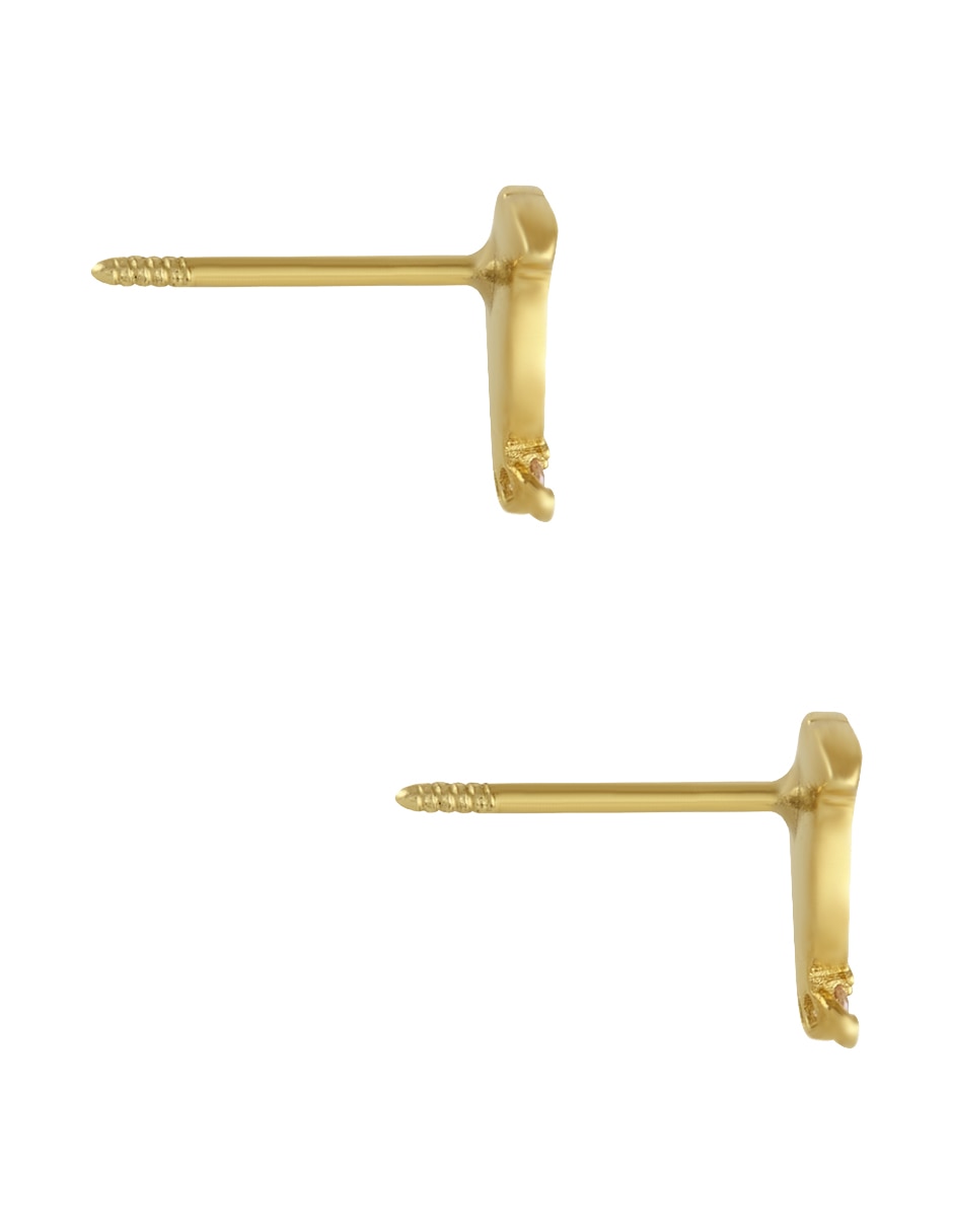 Broqueles redondos Sabelli de oro amarillo 14 K con acabado esmaltado zirconia