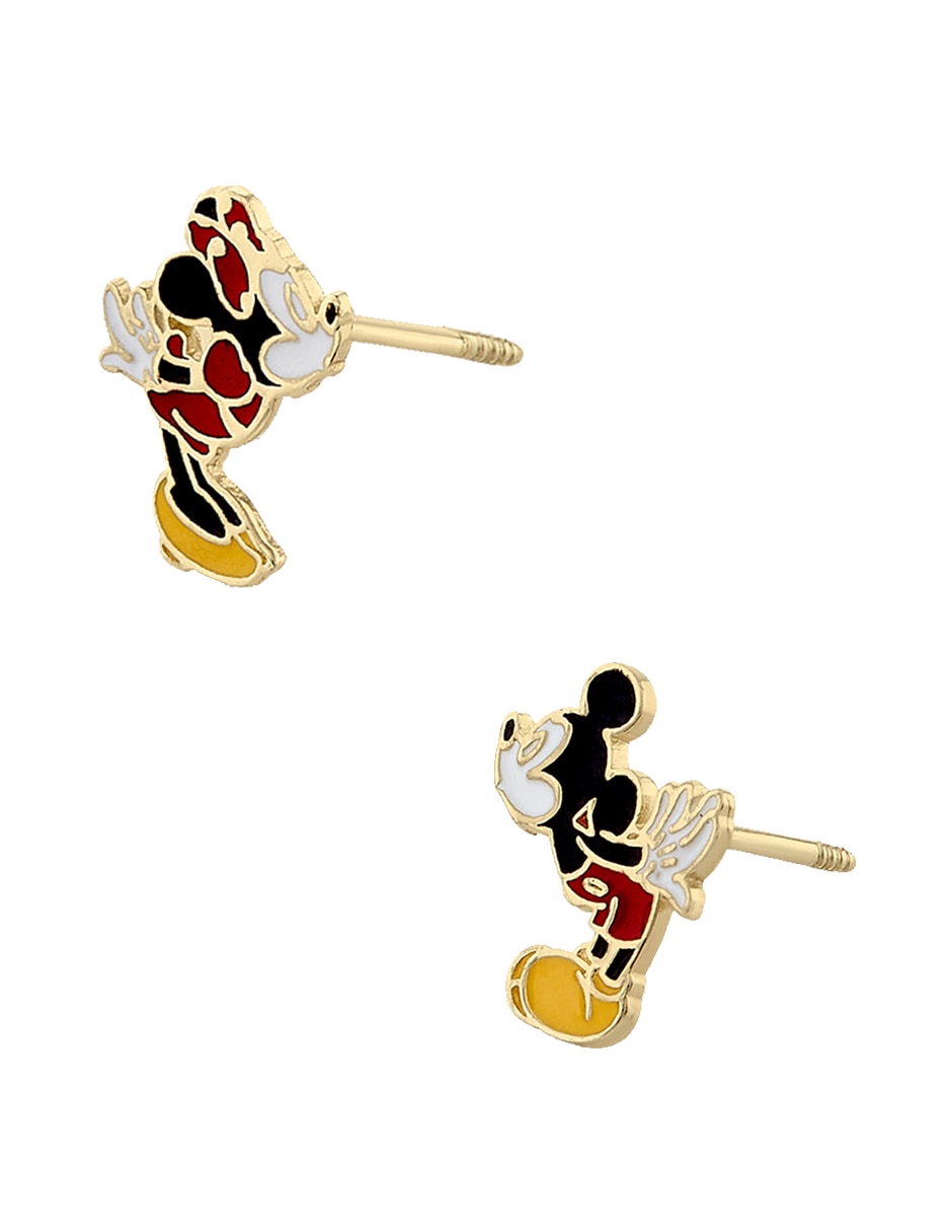 Broqueles de oro amarillo 14 K con acabado esmaltado 2