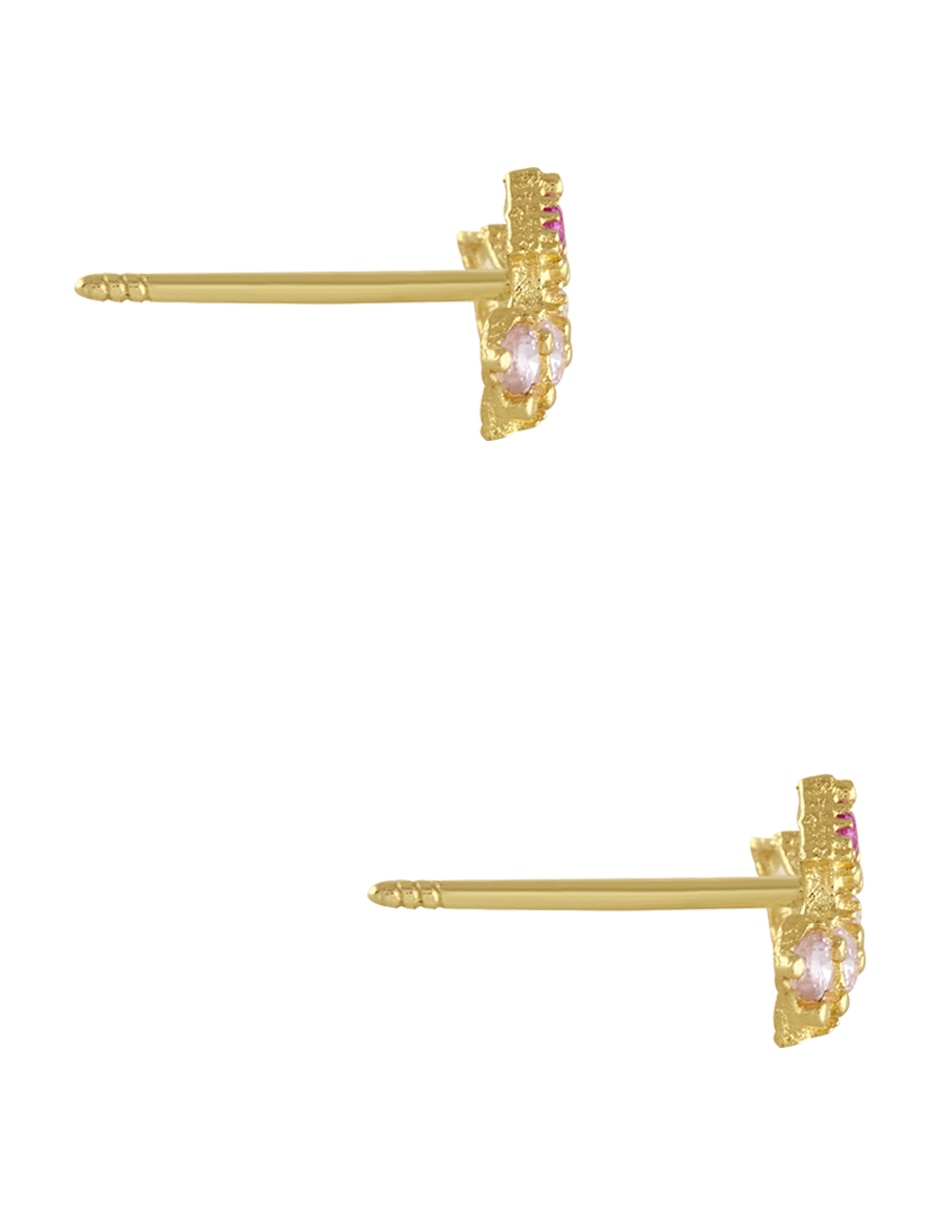 Broqueles de corona Aurora Disney de oro con acabado pavé zirconia Broqueles de corona Aurora Disney de oro con acabado pavé zirconia