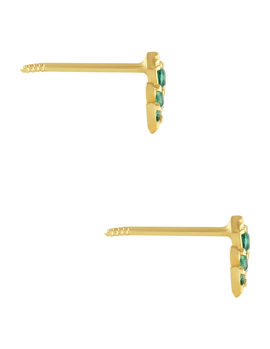Broqueles de corona Tiana Sabelli de oro amarillo 14 K con acabado pavé zirconia