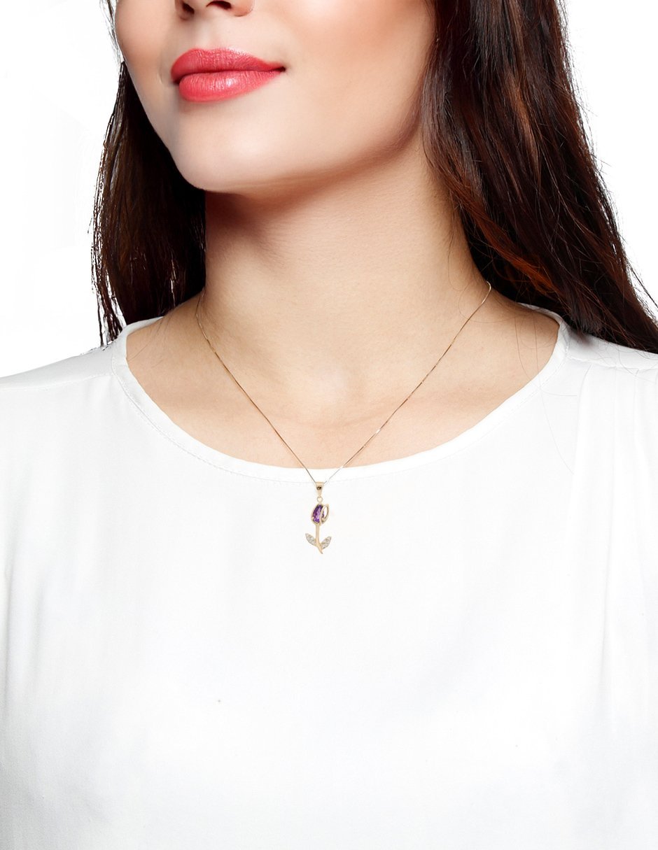 Collar con dije flor de oro 14 K 2