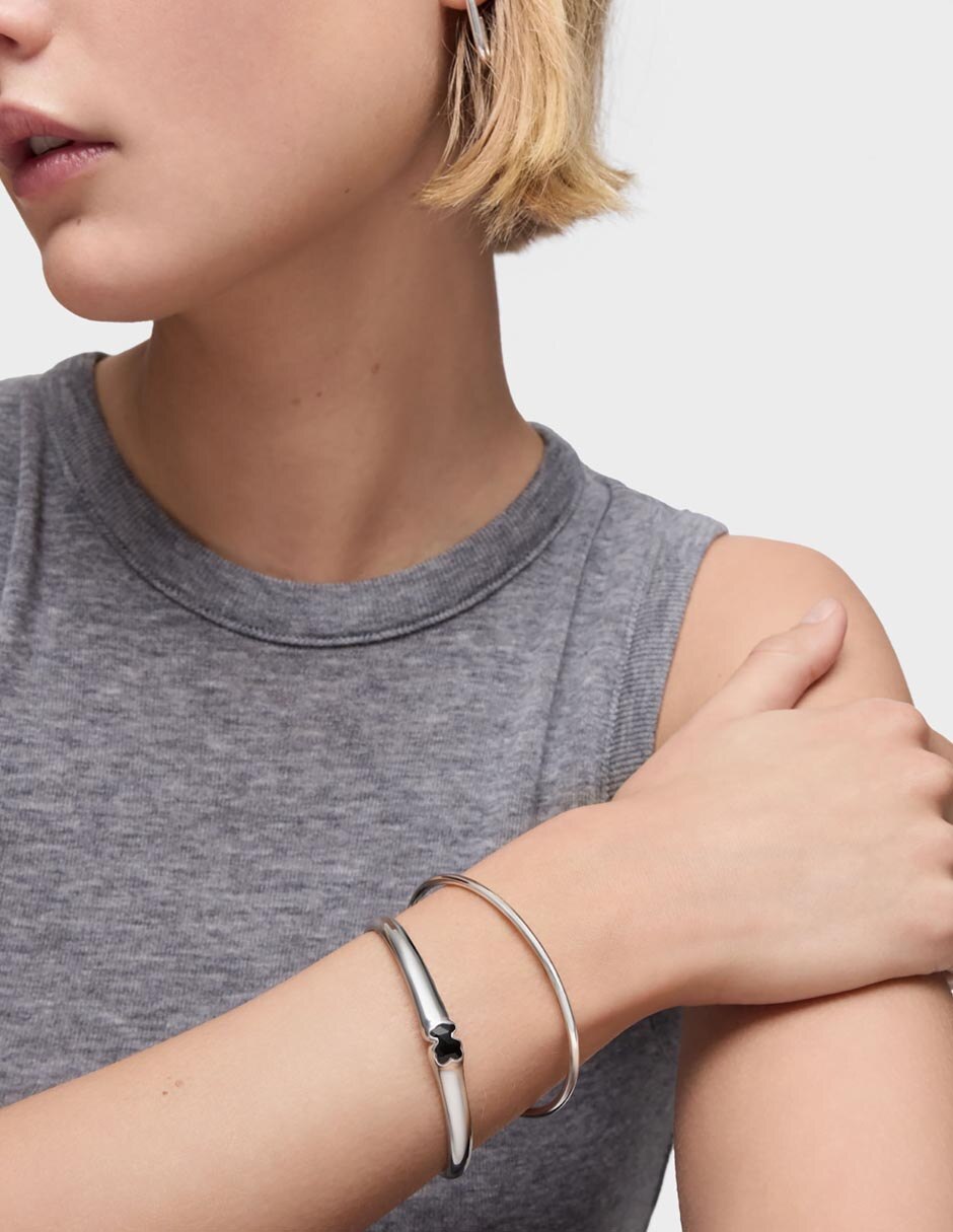 Brazalete de plata con ónix P 925 Icon Color acabado pulido 5