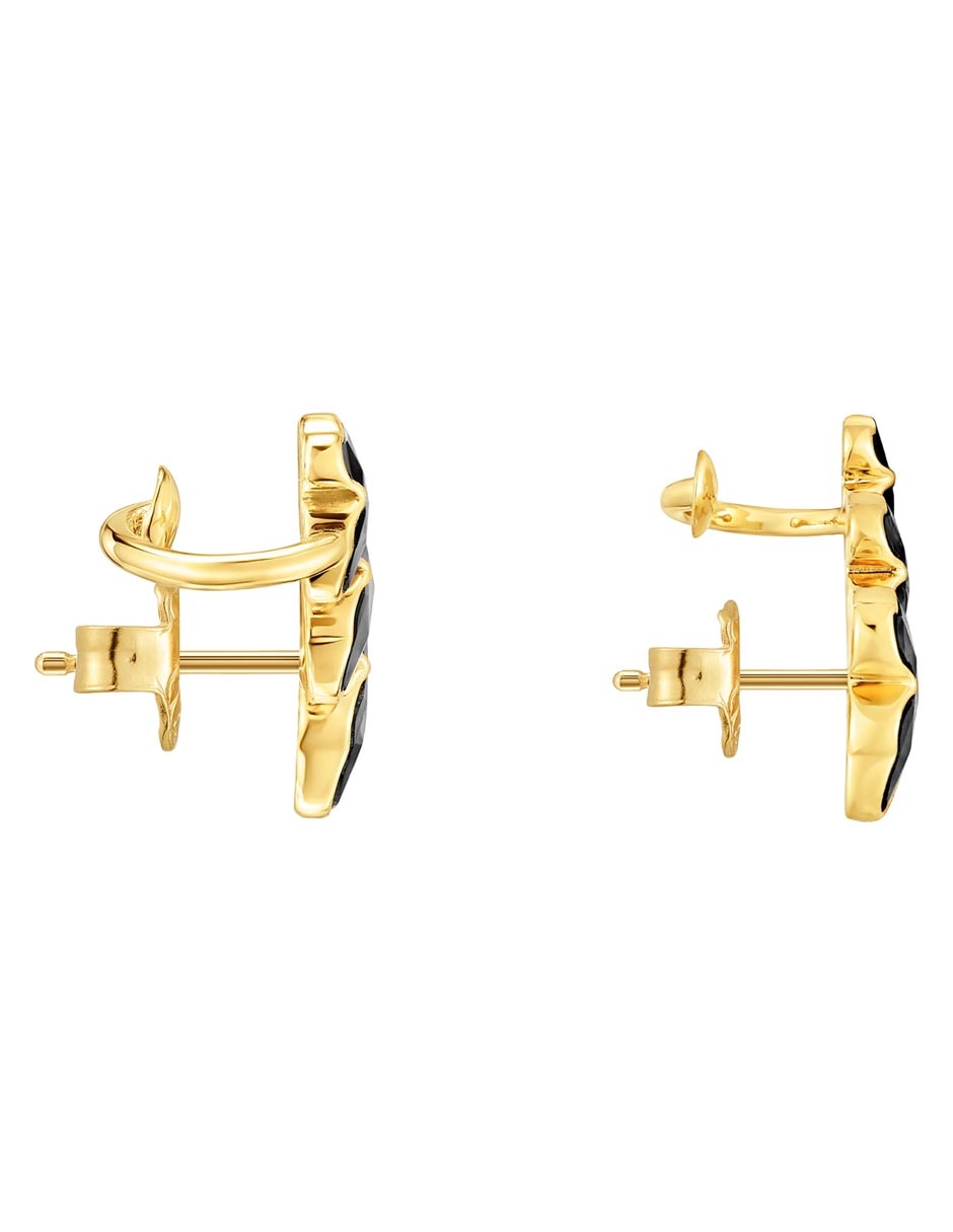 Aretes de oso Icon Color de plata P 925 con acabado brillante ónix 2