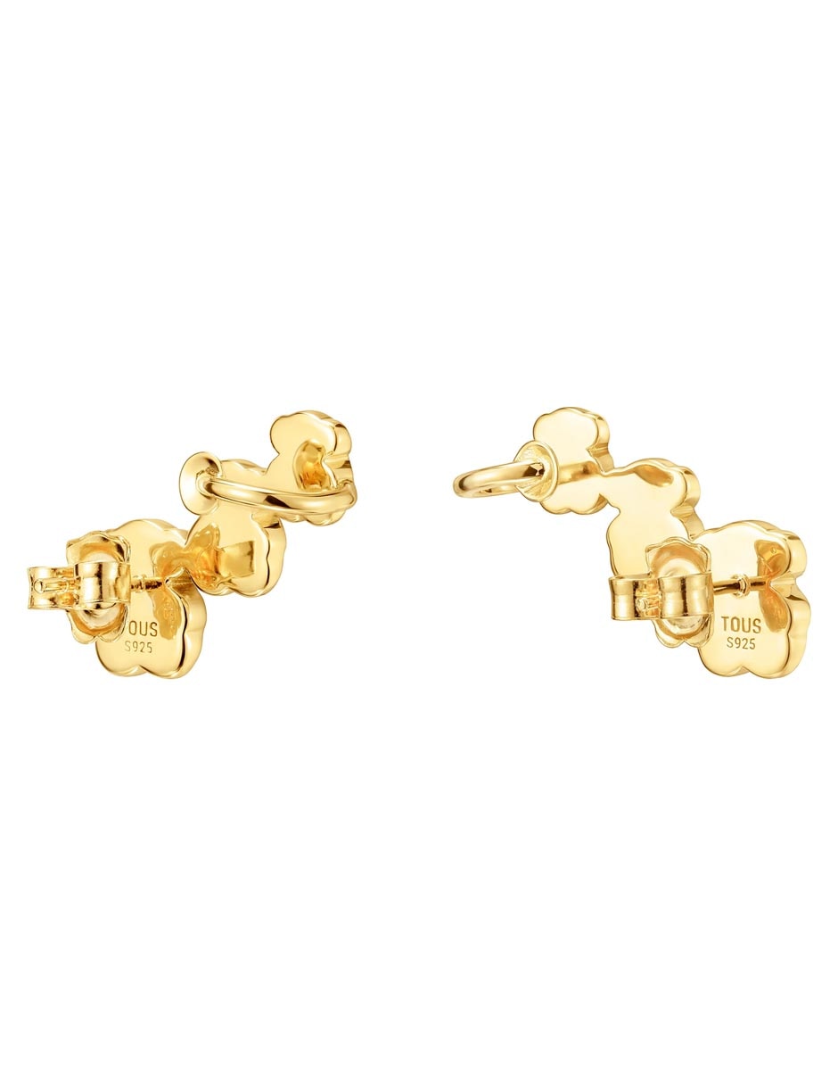 Aretes de oso Icon Color de plata P 925 con acabado brillante ónix 3