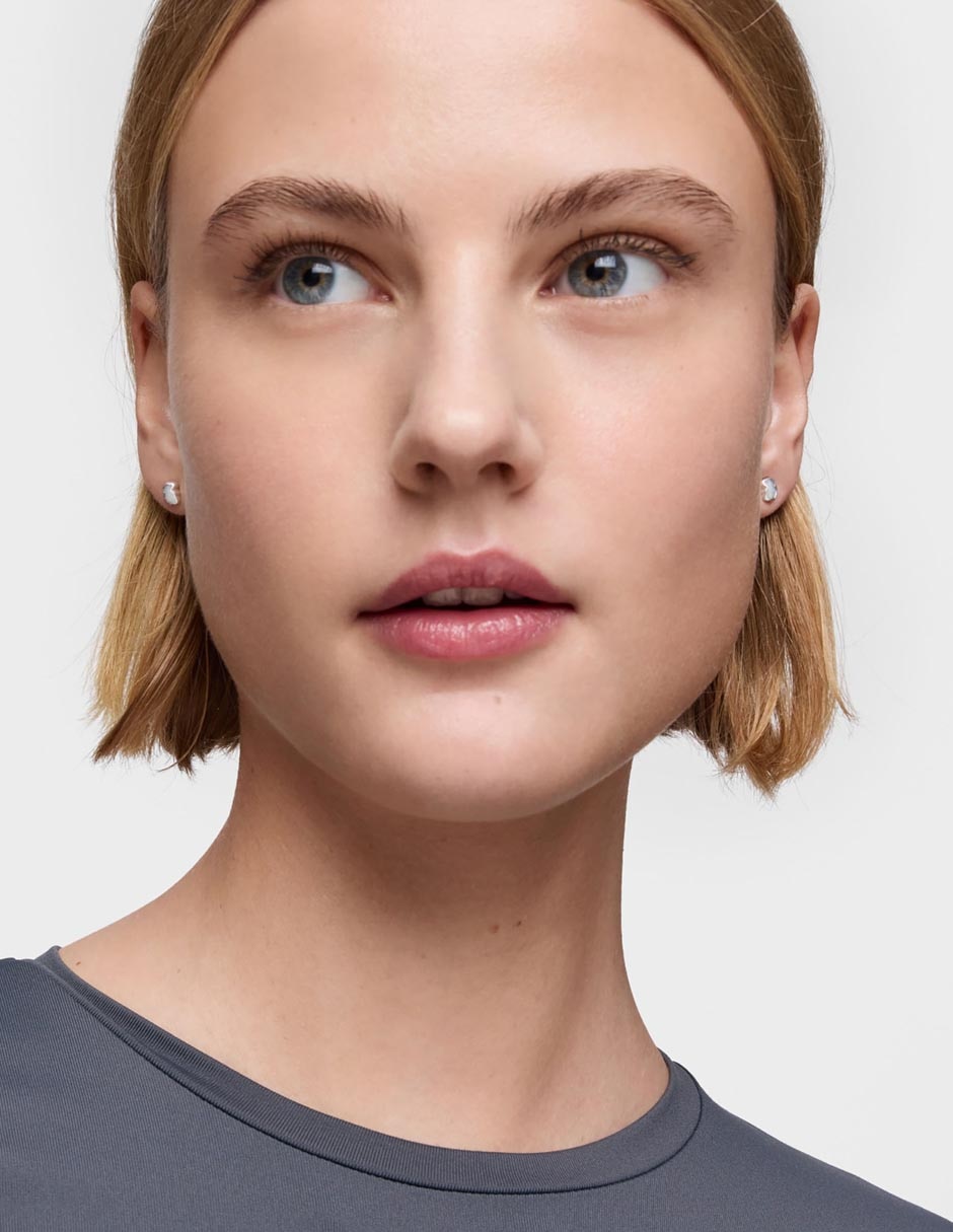 Aretes de oso Icon Color de plata P 925 con acabado brillante nácar 4