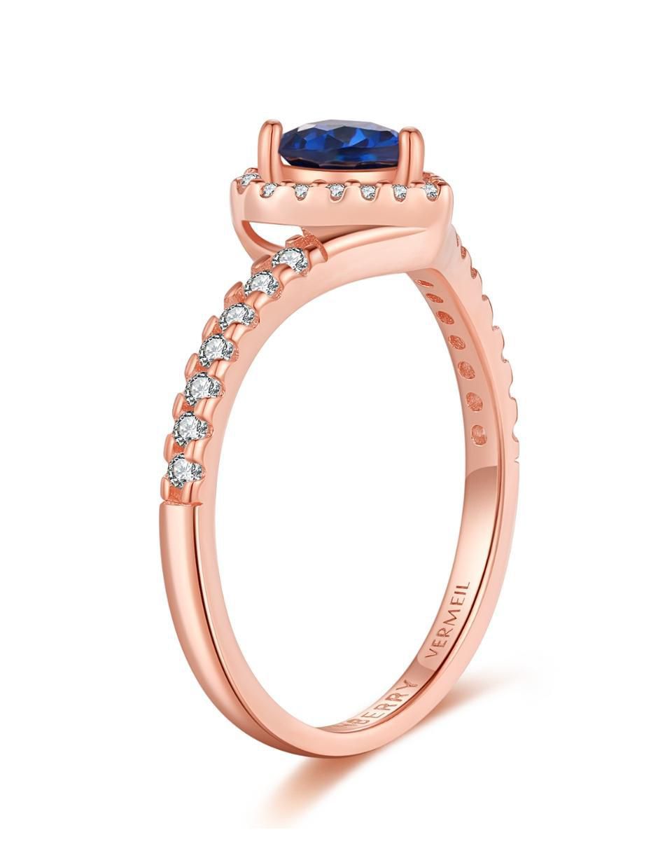 Anillo de corazón Eternity Moments de plata vermeil P 925 zirconia cúbica con acabado baño de oro rosa