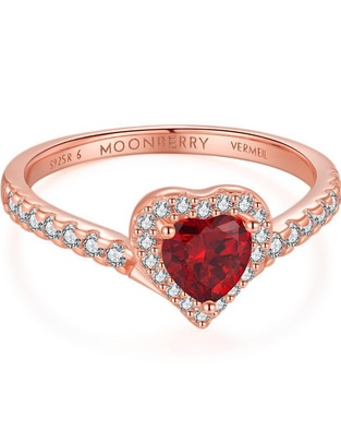 Anillo de corazón Eternity Moments de plata vermeil P 925 zirconia cúbica con acabado baño de oro rosa Anillo de corazón Eternity Moments de plata vermeil P 925 zirconia cúbica con acabado baño de oro rosa