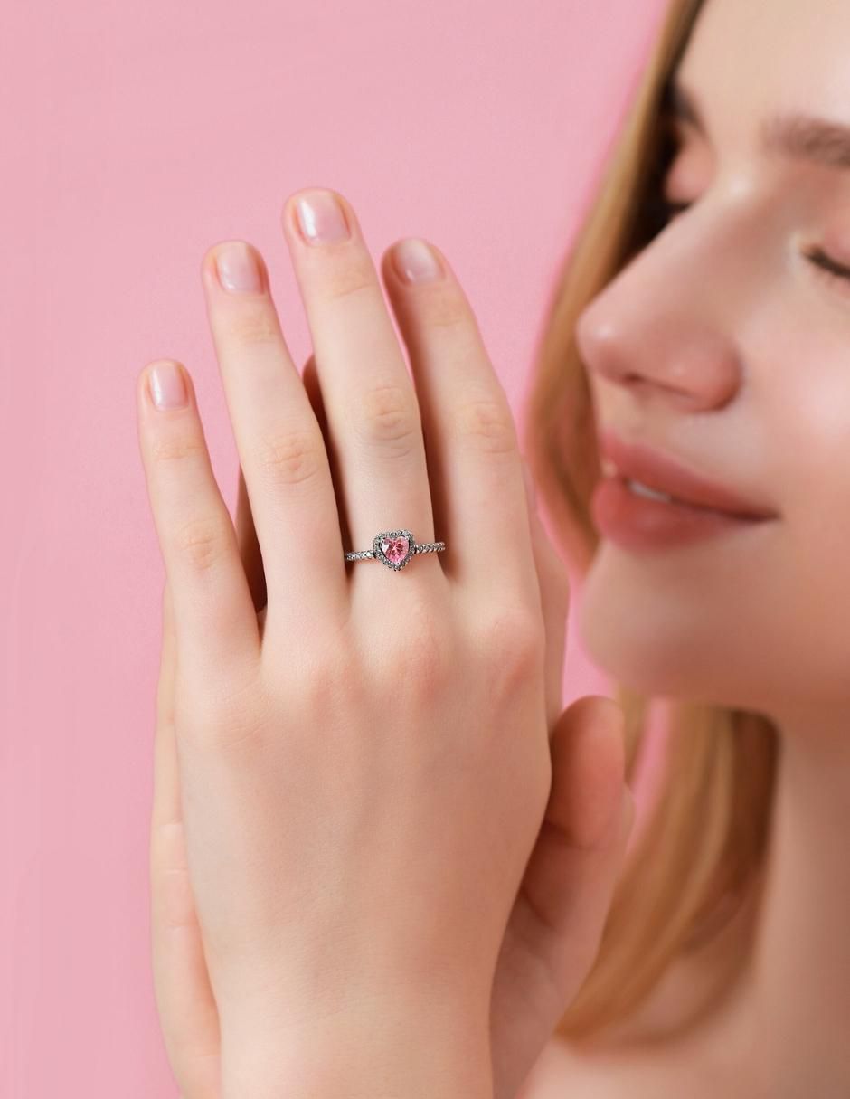 Anillo de corazón Eternity Moments P 925 de plata zirconia cúbica brillante 12