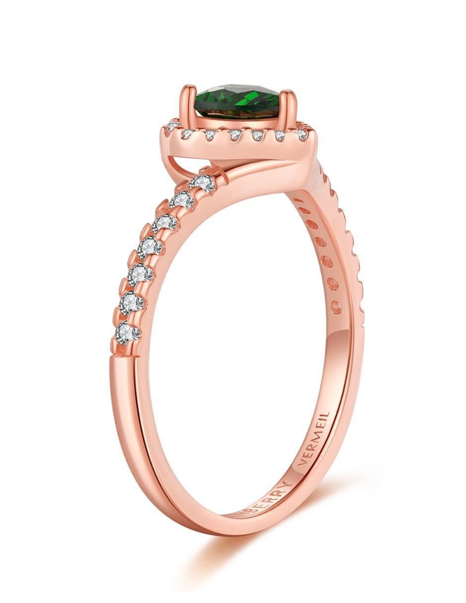 Anillo de corazón Eternity Moments de plata vermeil P 925 zirconia cúbica con acabado baño de oro rosa