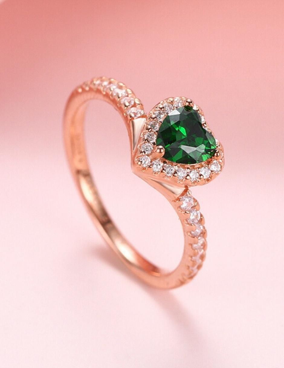 Anillo de corazón Eternity Moments de plata vermeil P 925 zirconia cúbica con acabado baño de oro rosa 12
