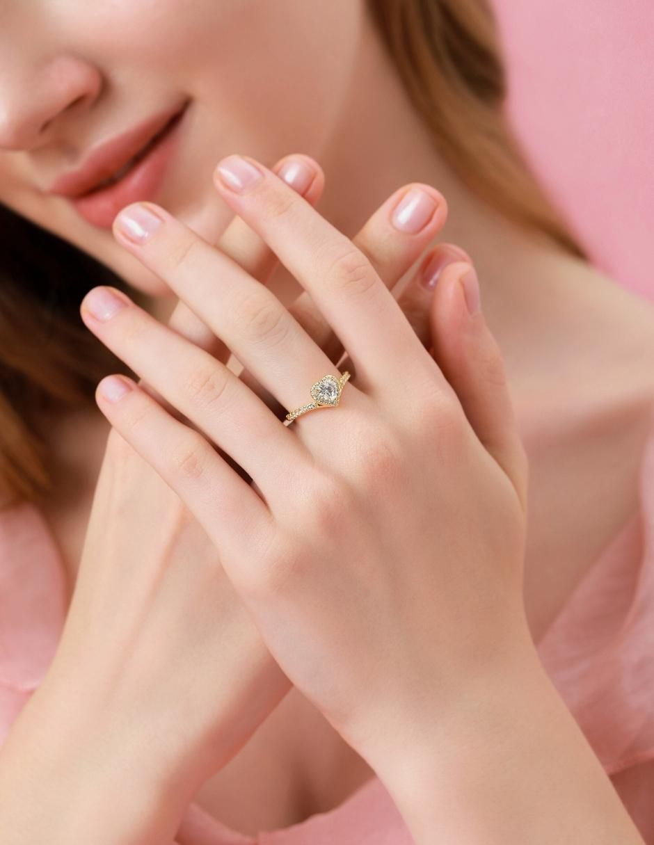 Anillo de corazón Eternity Moments de plata vermeil P 925 zirconia cúbica con acabado baño de oro 11