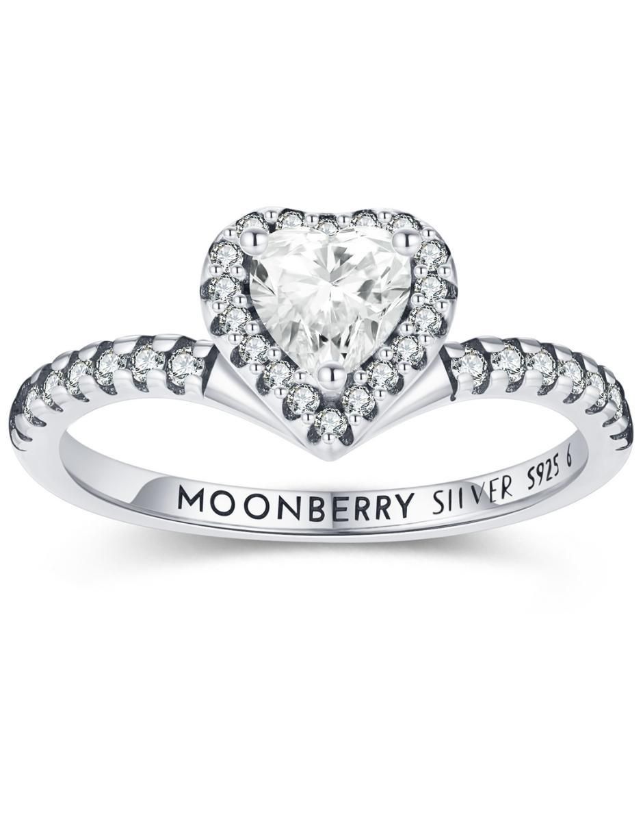 Anillo de corazón Eternity Moments P 925 de plata zirconia cúbica brillante 8