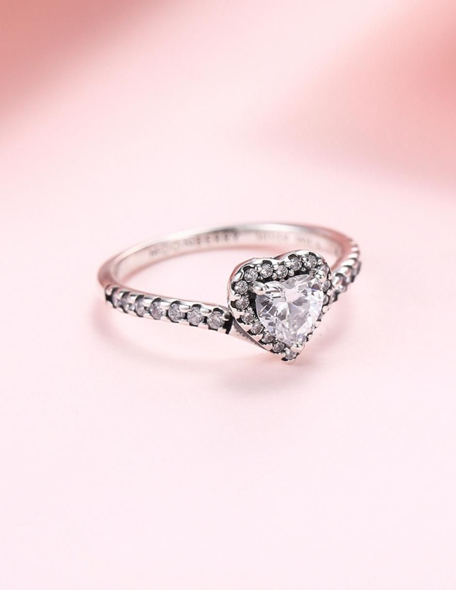 Anillo de corazón Eternity Moments P 925 de plata zirconia cúbica brillante 9