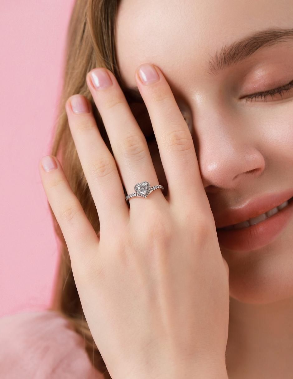Anillo de corazón Eternity Moments P 925 de plata zirconia cúbica brillante 5
