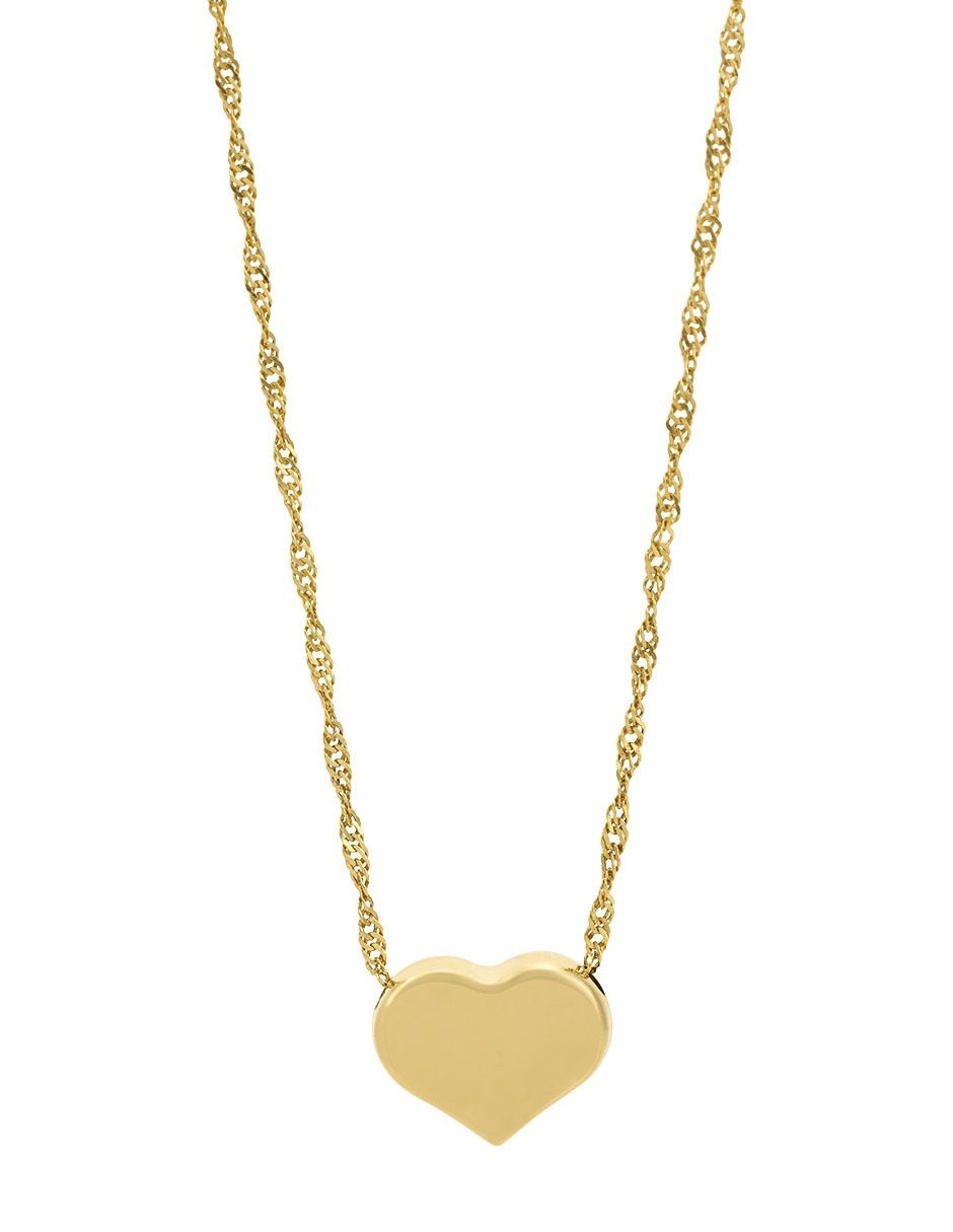 Collar con dije corazón de oro 14 K