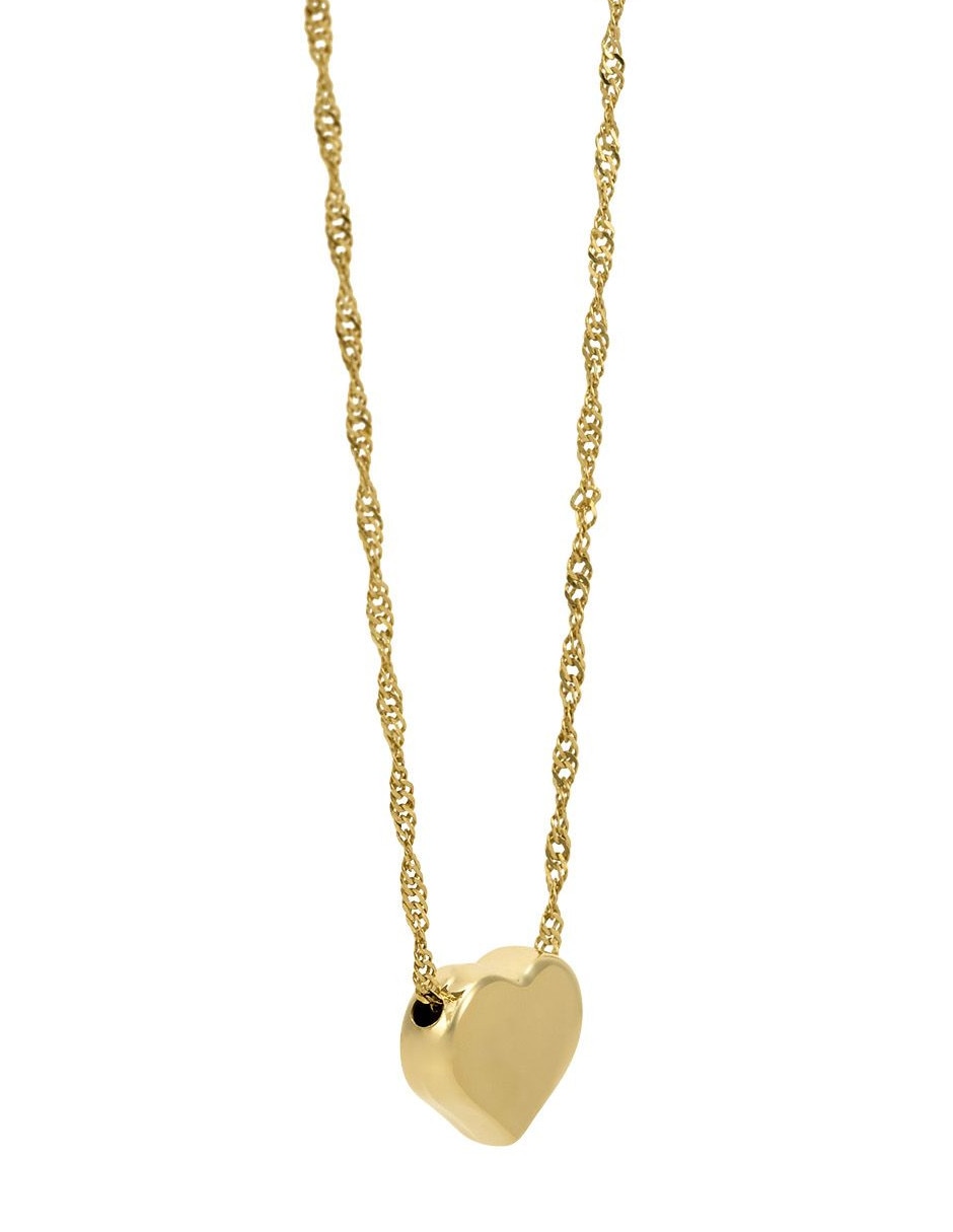 Collar con dije corazón de oro 14 K 3
