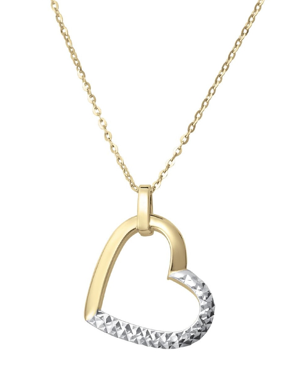 Collar con dije de corazón de oro 14 K 1