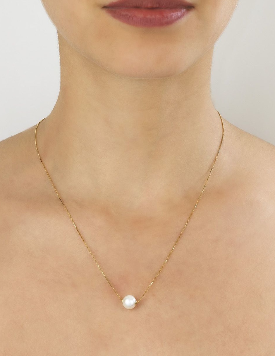 Collar con dije circular de oro 14 K 2