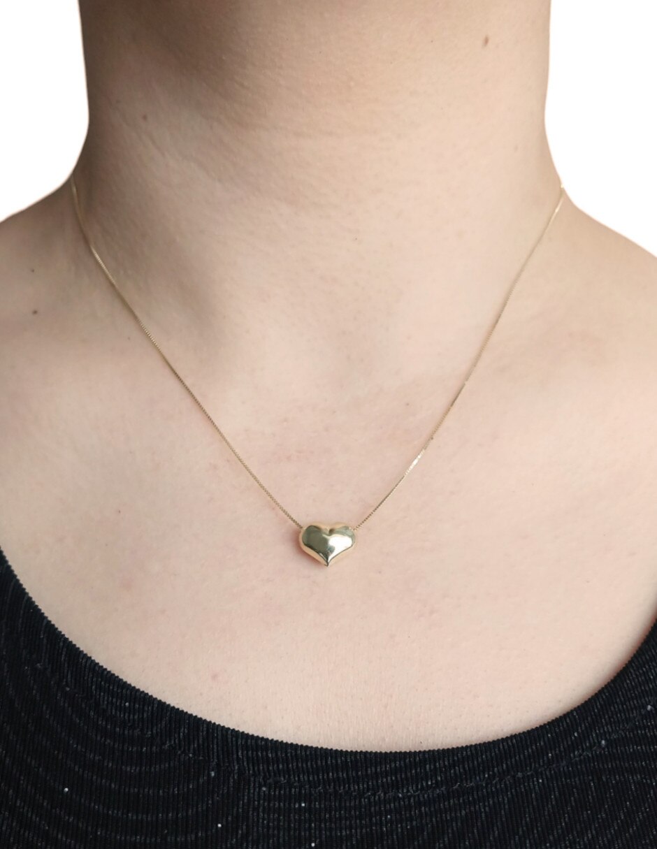 Collar con dije corazón de oro 14 K 2