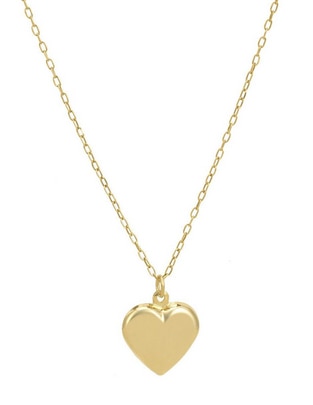 Collar con dije de corazón de oro 14 K