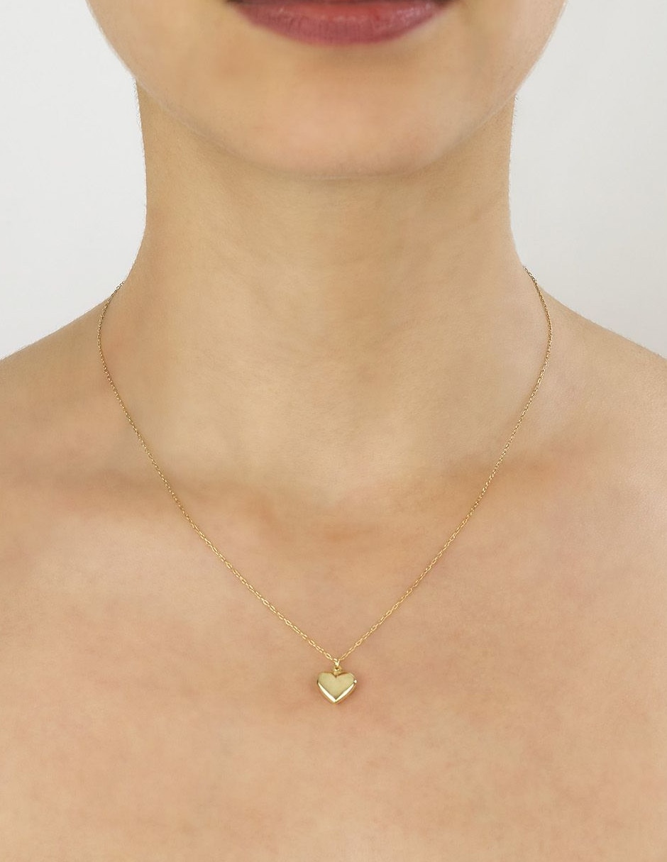 Collar con dije corazón de oro 14 K 2