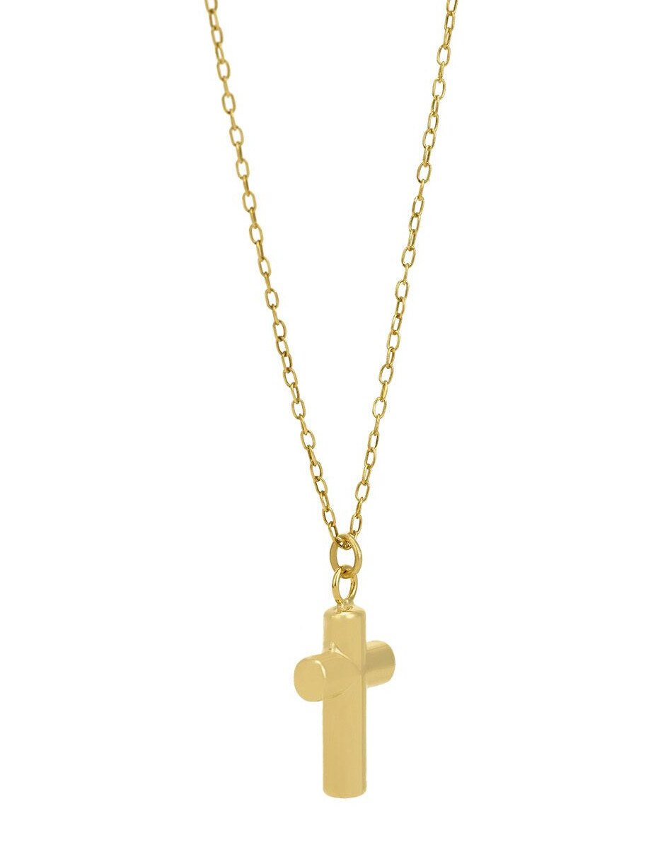 Collar con dije cruz de oro 14 K 3