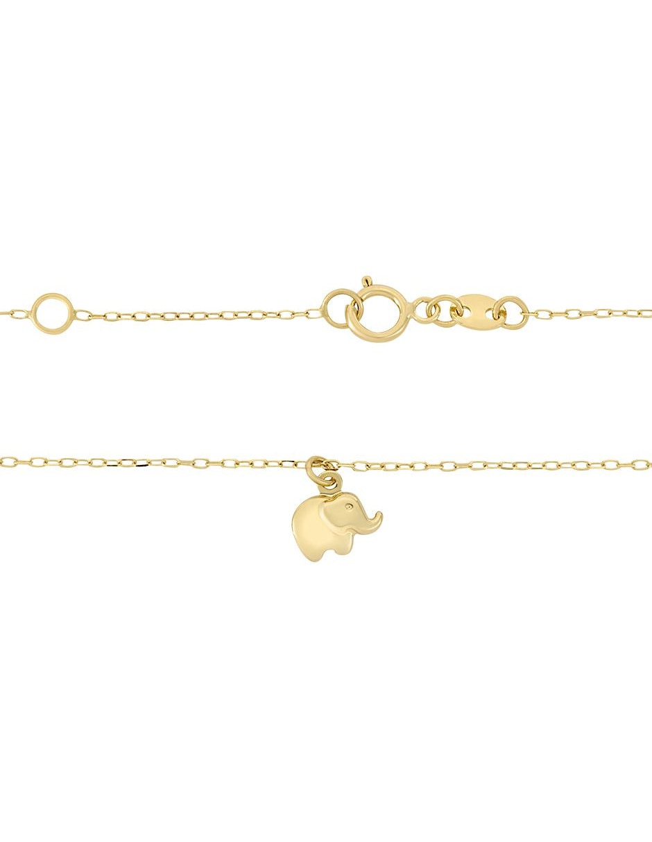 Collar con dije elefante de oro 14 K 3