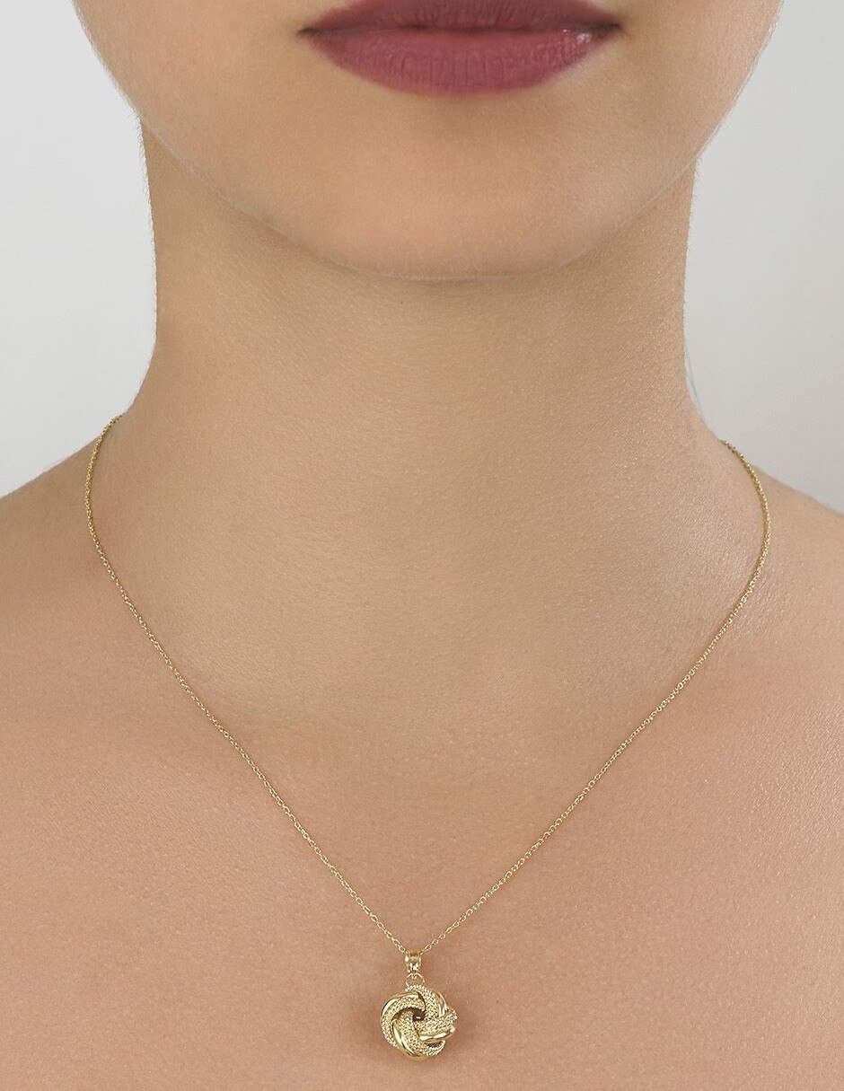 Collar con dije circular de oro 14 K 2