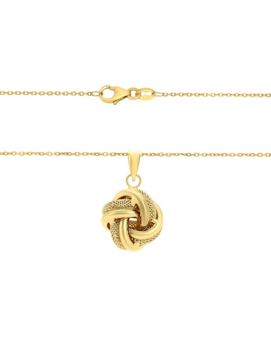 Collar con dije circular de oro 14 K 3