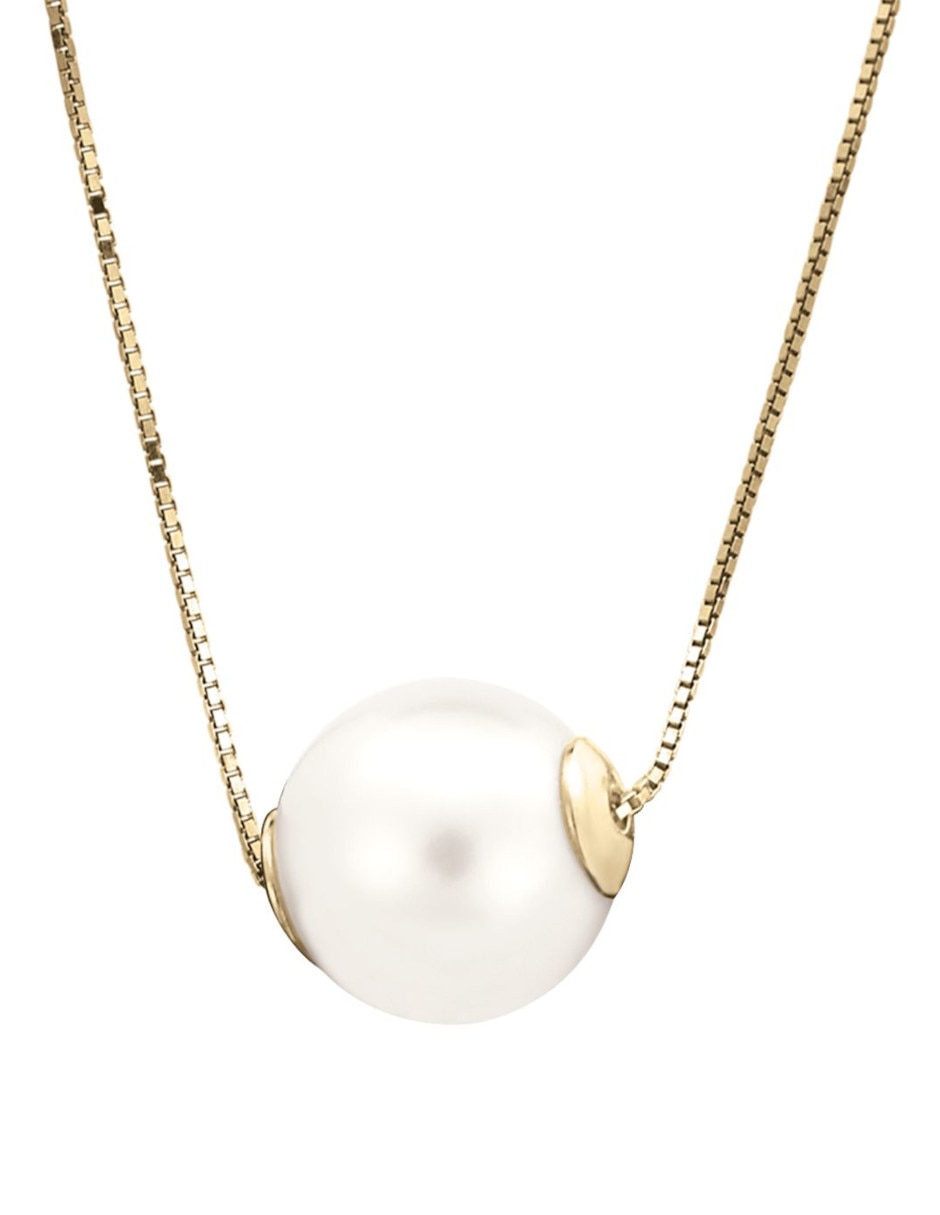 Collar con dije circular de oro 14 K 1