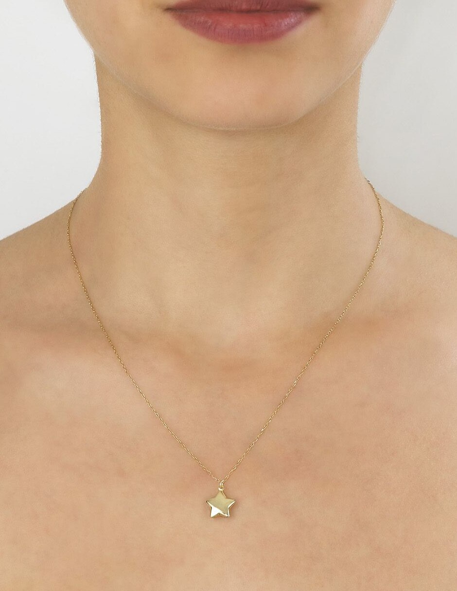 Collar con dije estrella de oro 14 K 2