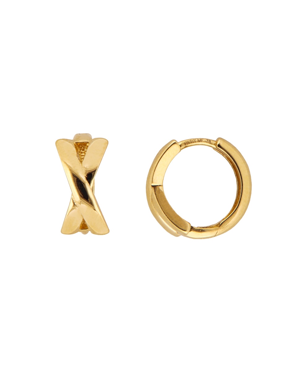Aretes de oro 14 K con acabado pulido Aretes de oro 14 K con acabado pulido