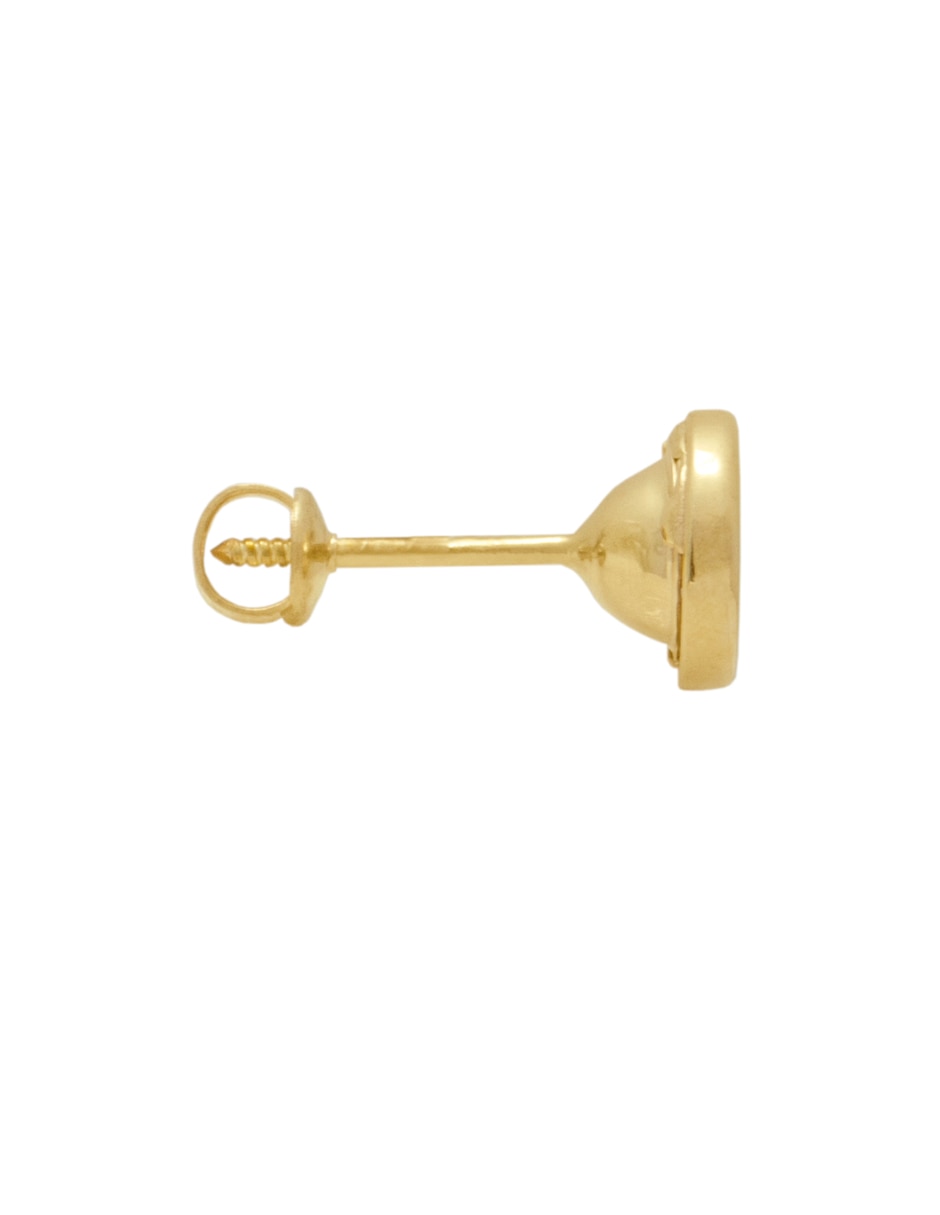 Broqueles de flor de oro amarillo 14 K con acabado brillante 3