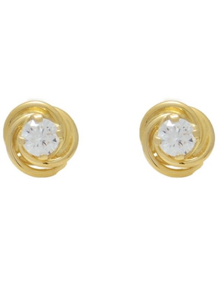 Broqueles de nudo de oro amarillo 14 K con acabado brillante