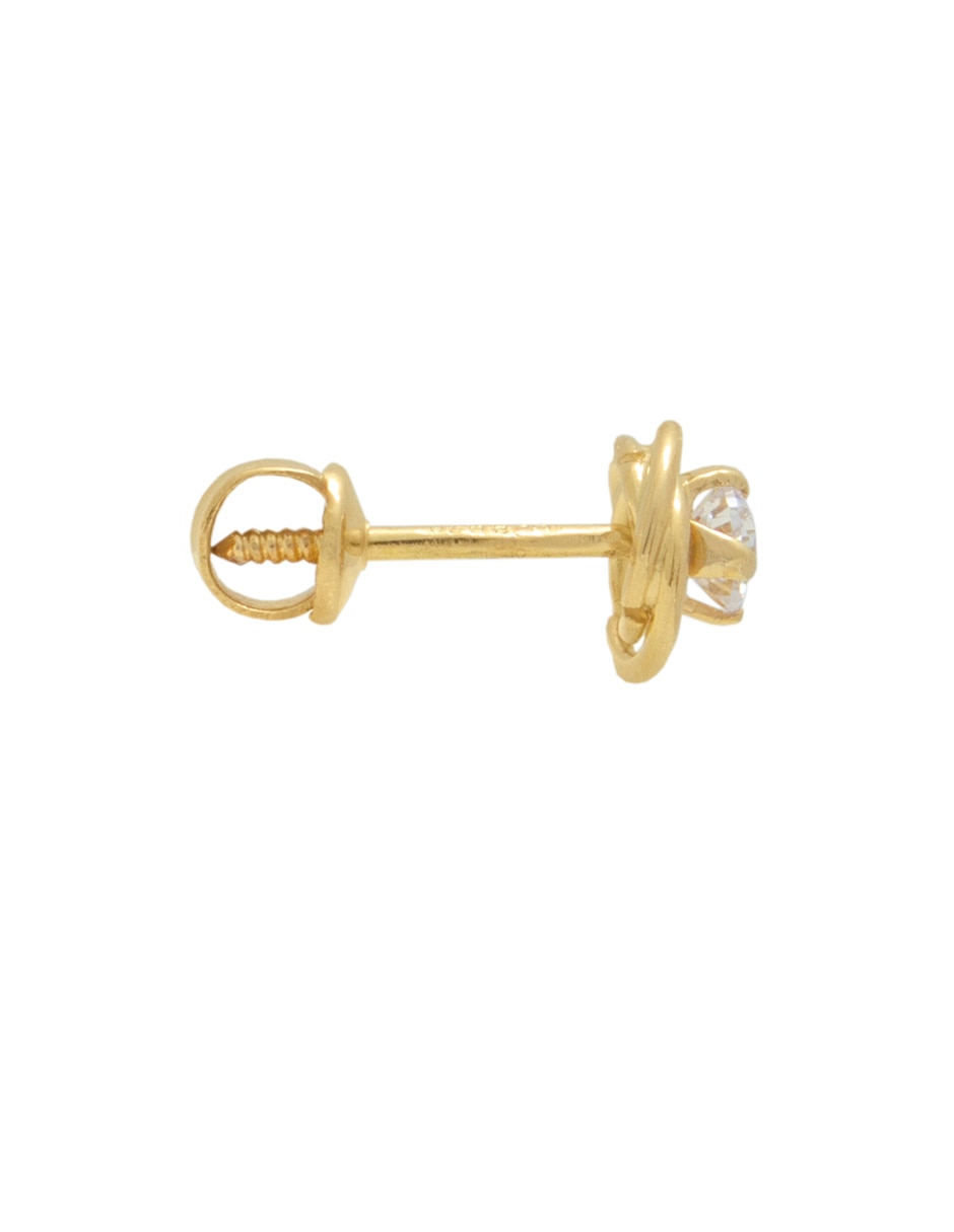 Broqueles de nudo de oro amarillo 14 K con acabado brillante 3