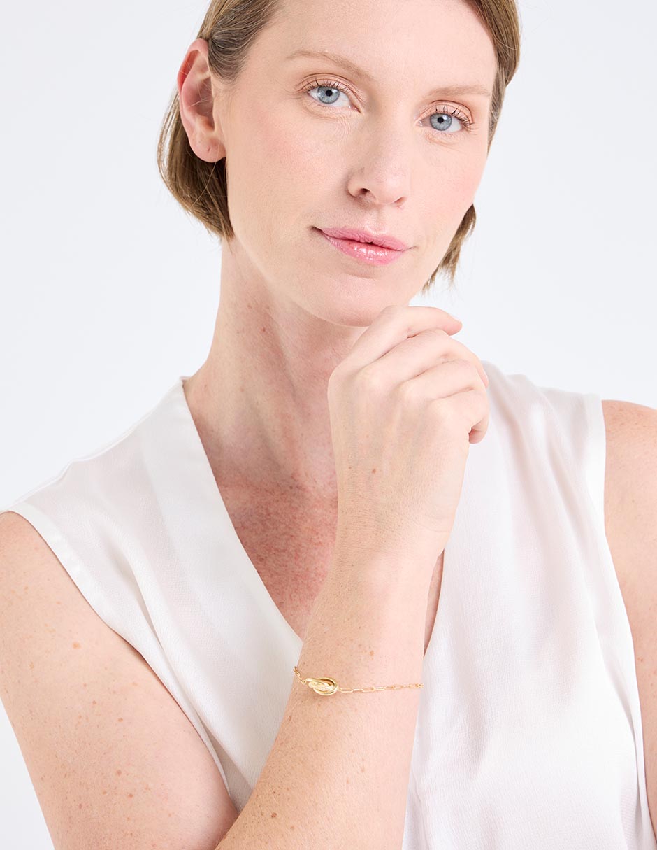 Pulsera de oro amarillo 14 k con acabado pulido